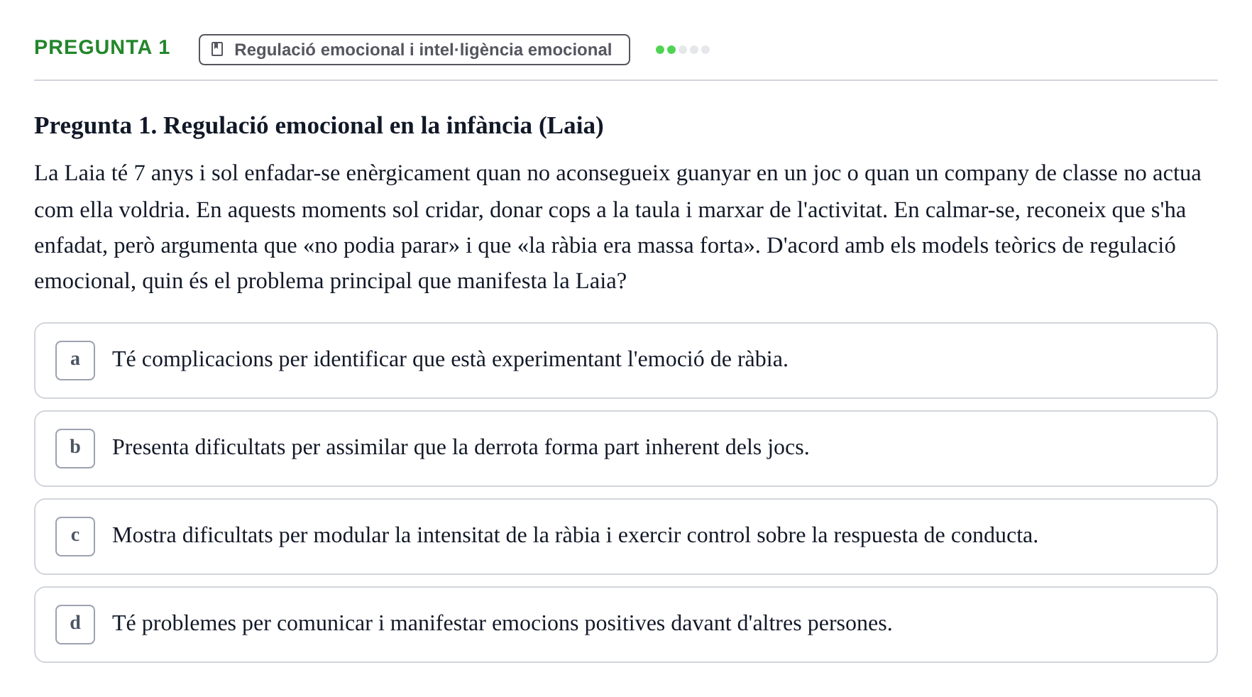 Enunciado: Pregunta 1 · Procesos Psicológicos: Motivación y Emoción UAB 2025