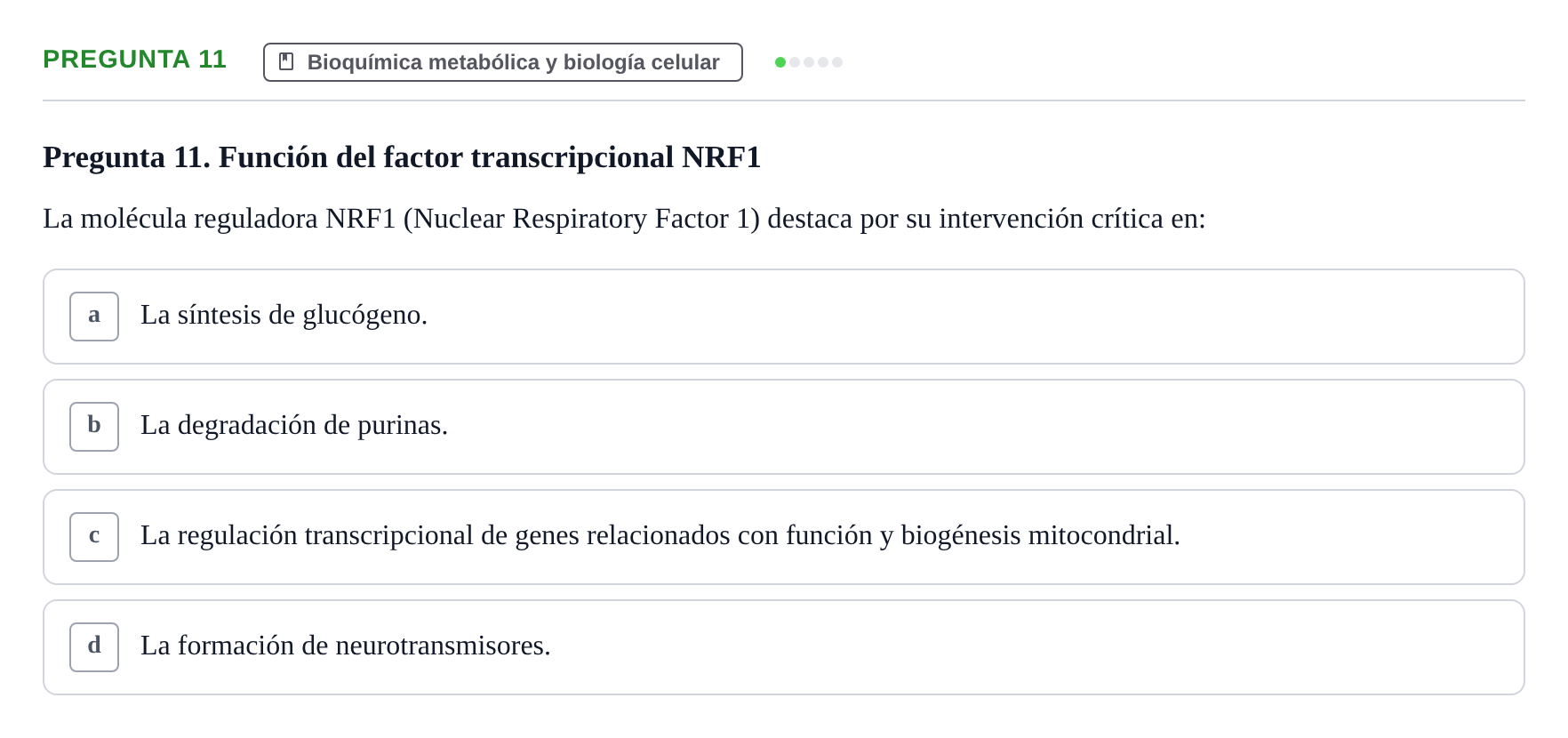 Enunciado: Pregunta 11