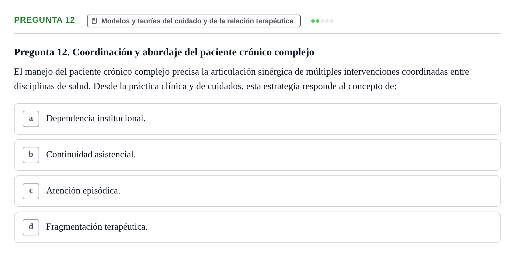 Enunciado: Pregunta 12