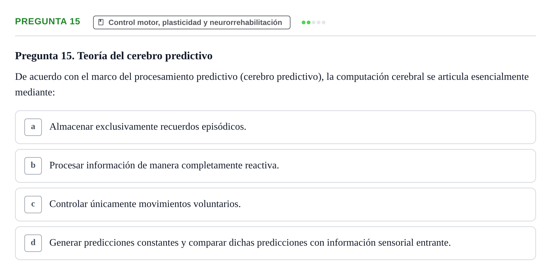 Enunciado: Pregunta 15