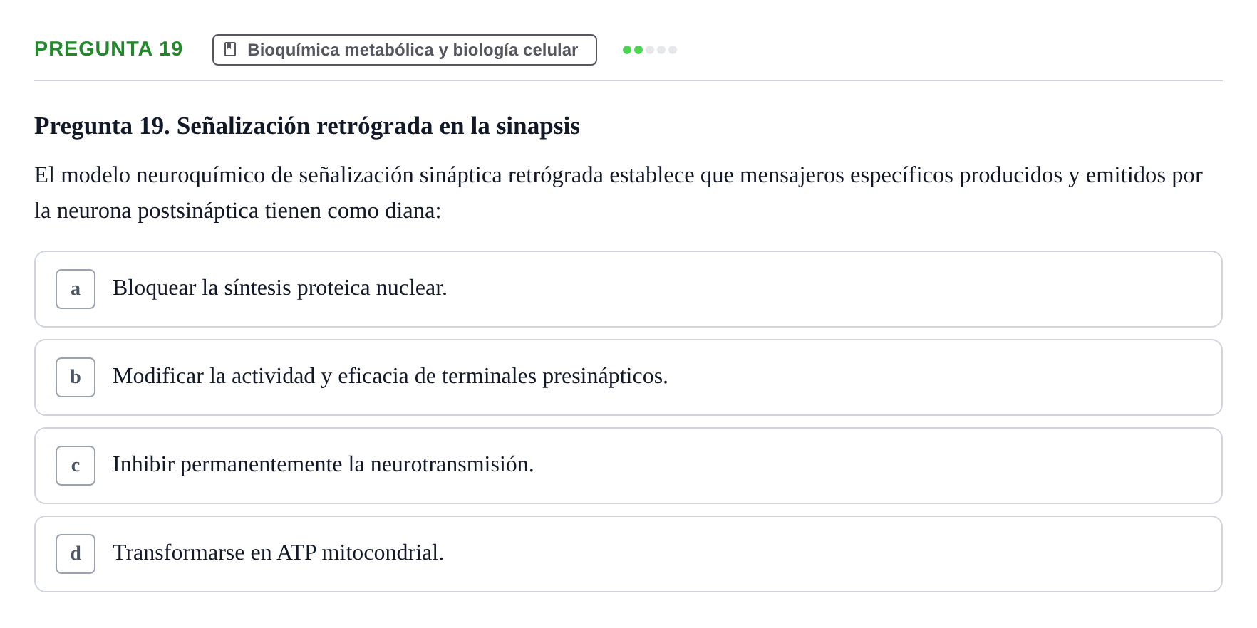 Enunciado: Pregunta 19