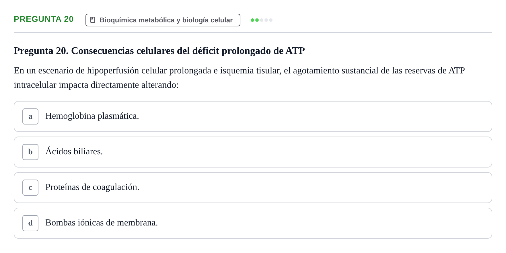 Enunciado: Pregunta 20