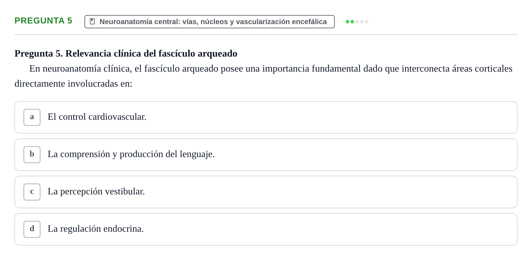 Enunciado: Pregunta 5