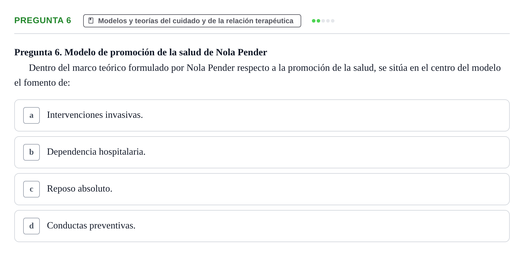 Enunciado: Pregunta 6
