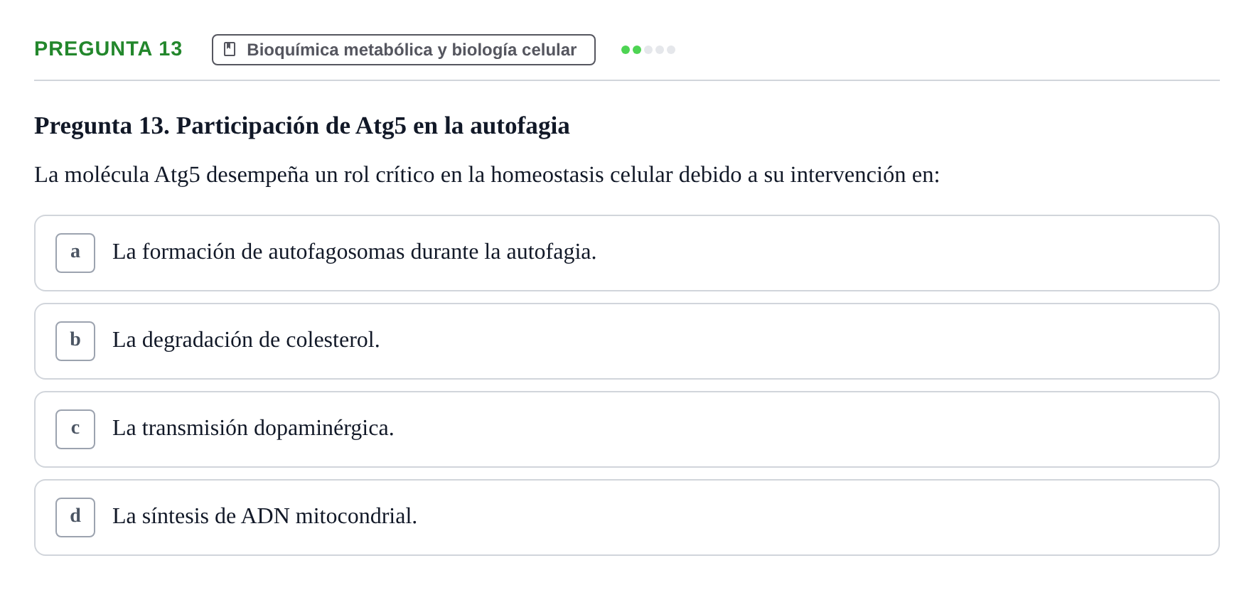 Enunciado: Pregunta 13