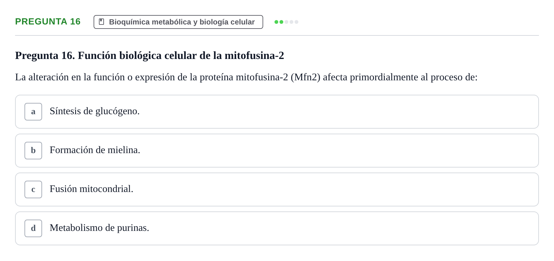 Enunciado: Pregunta 16