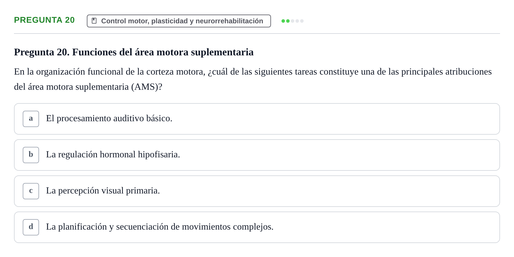 Enunciado: Pregunta 20