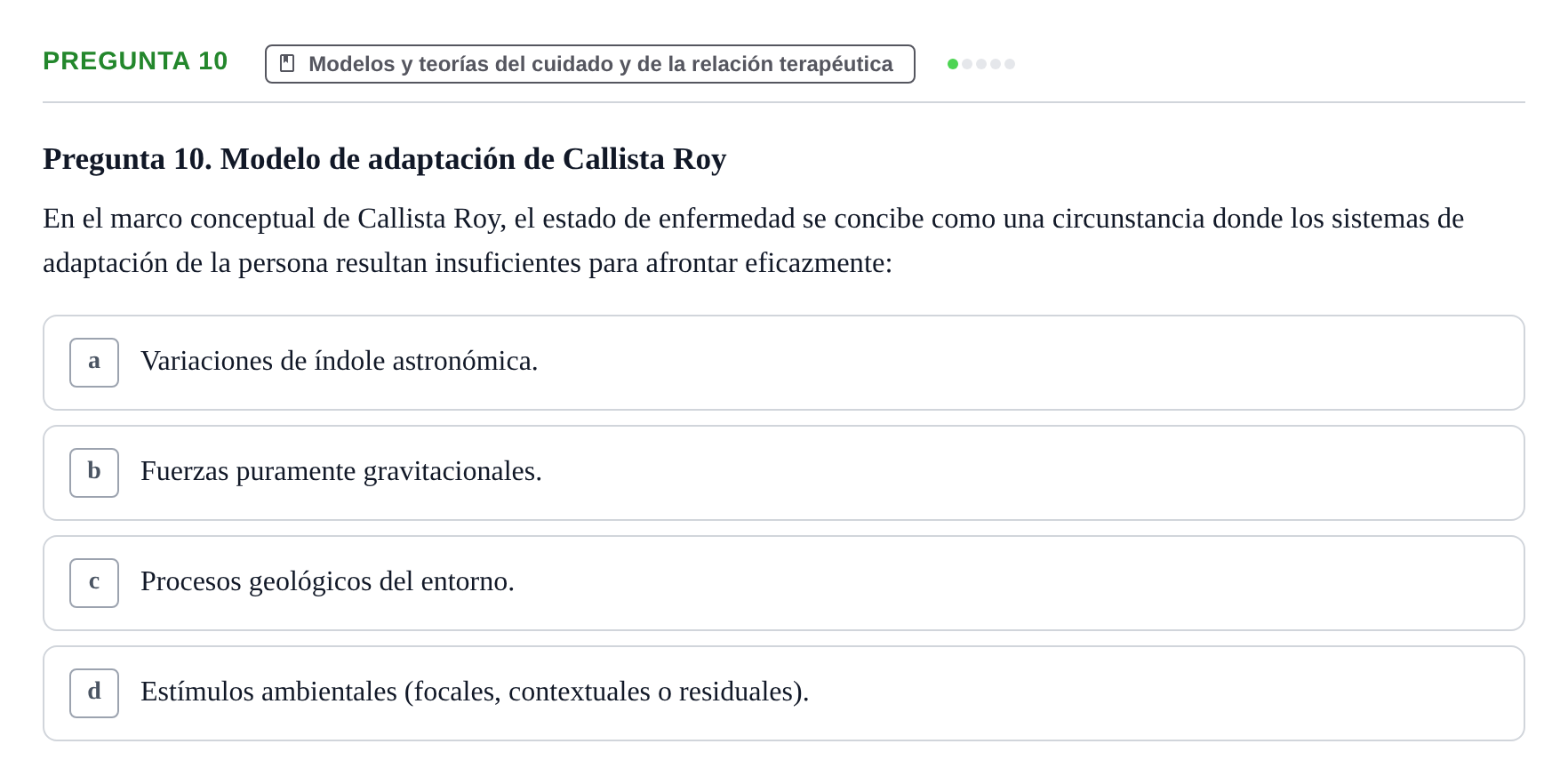 Enunciado: Pregunta 10