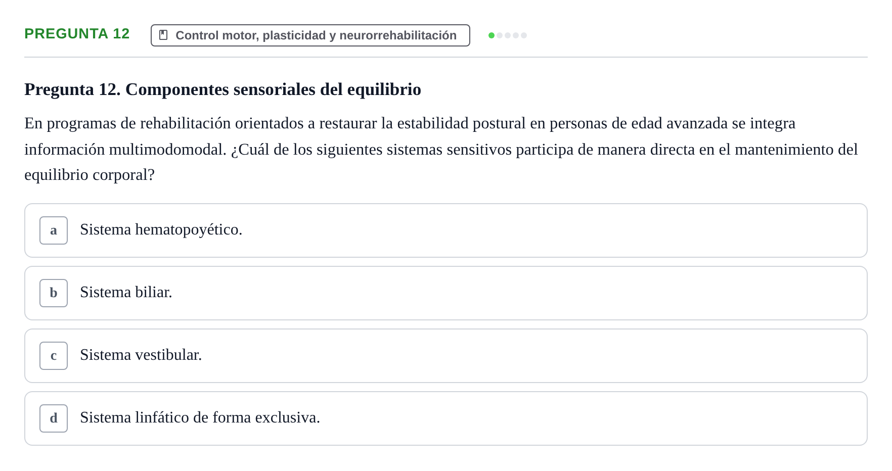 Enunciado: Pregunta 12