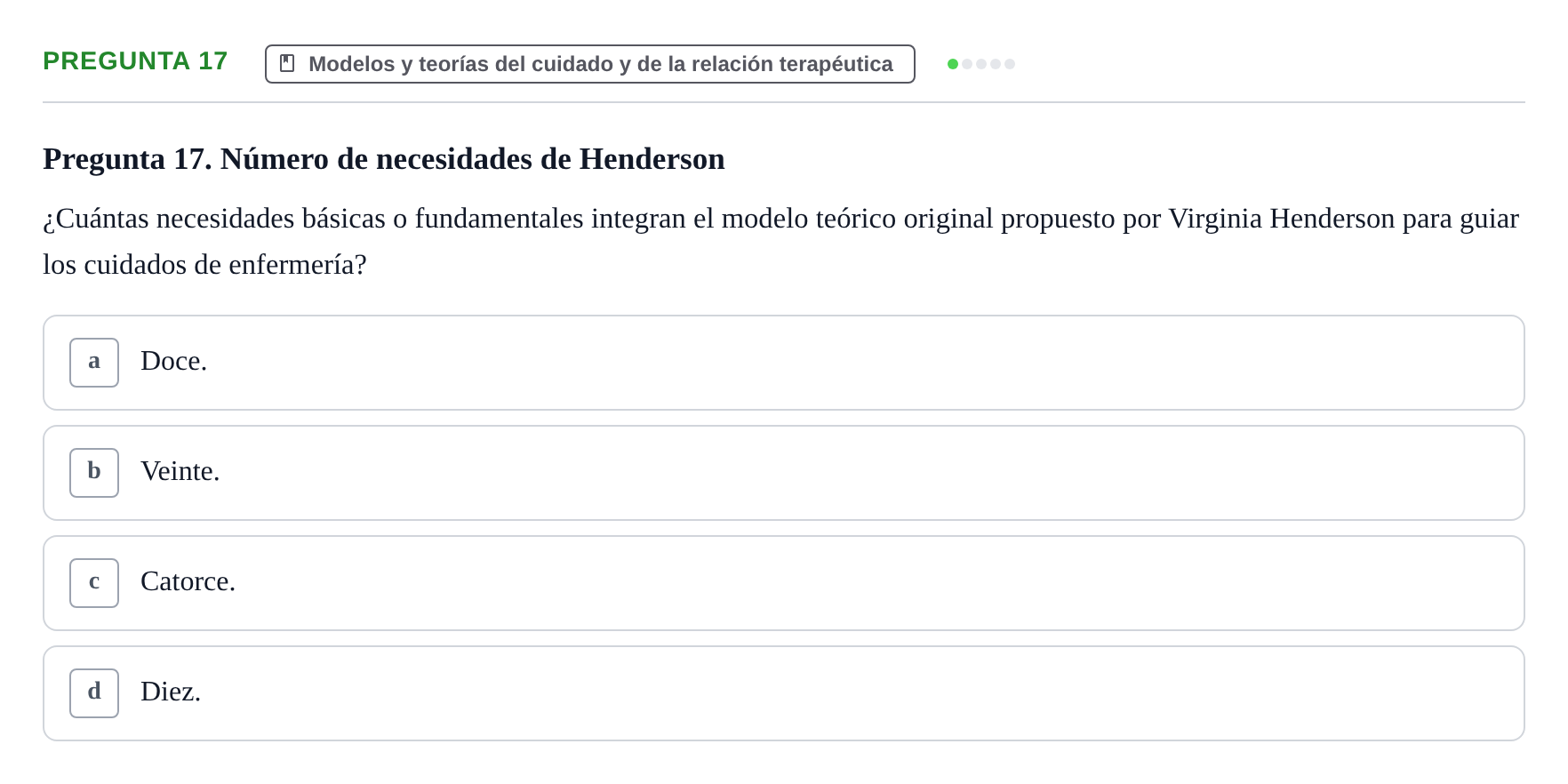 Enunciado: Pregunta 17