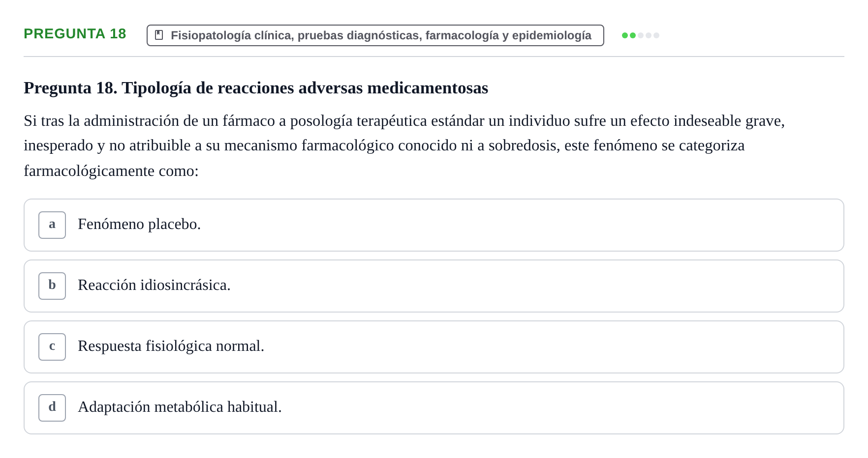 Enunciado: Pregunta 18