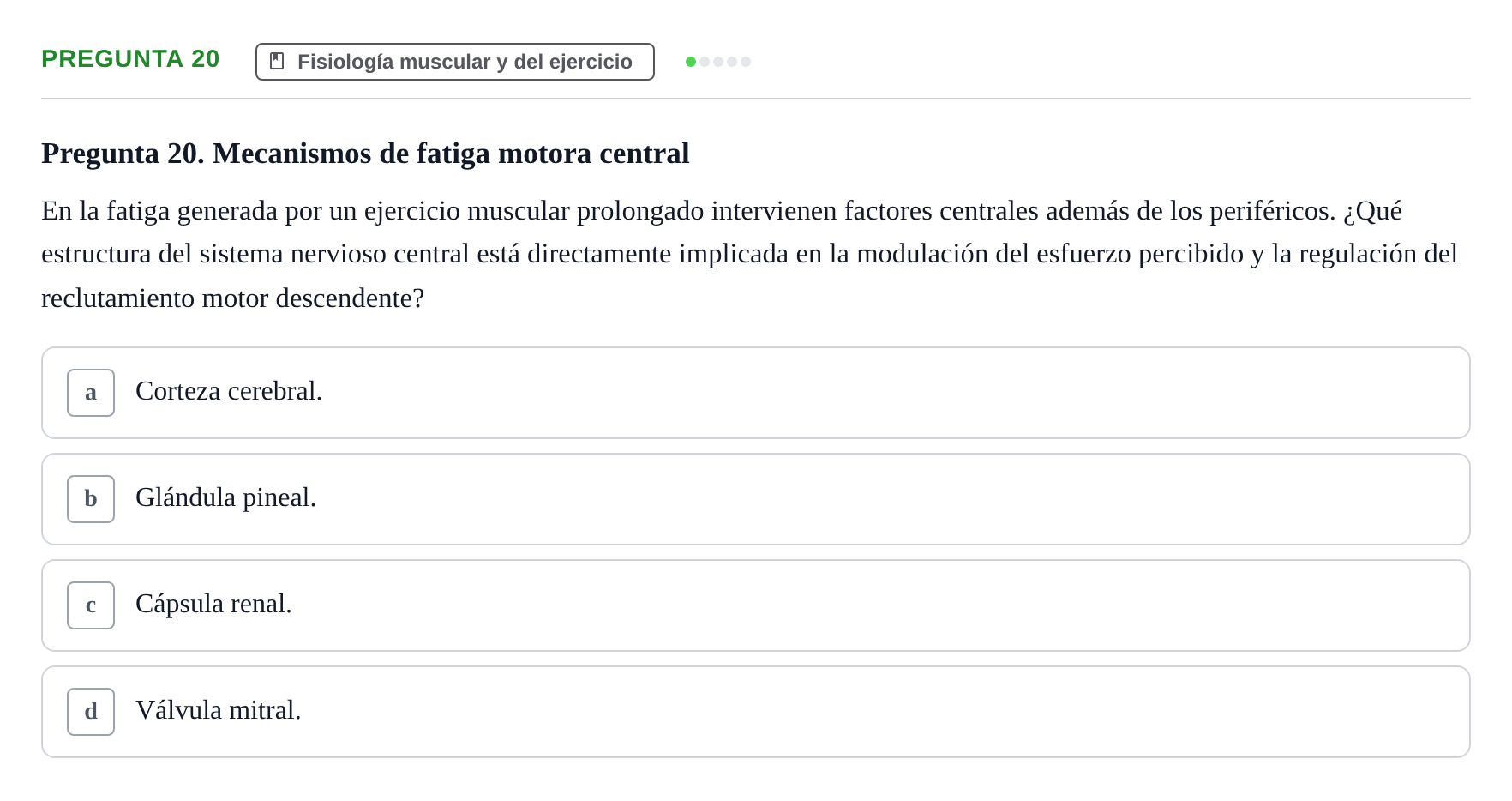 Enunciado: Pregunta 20