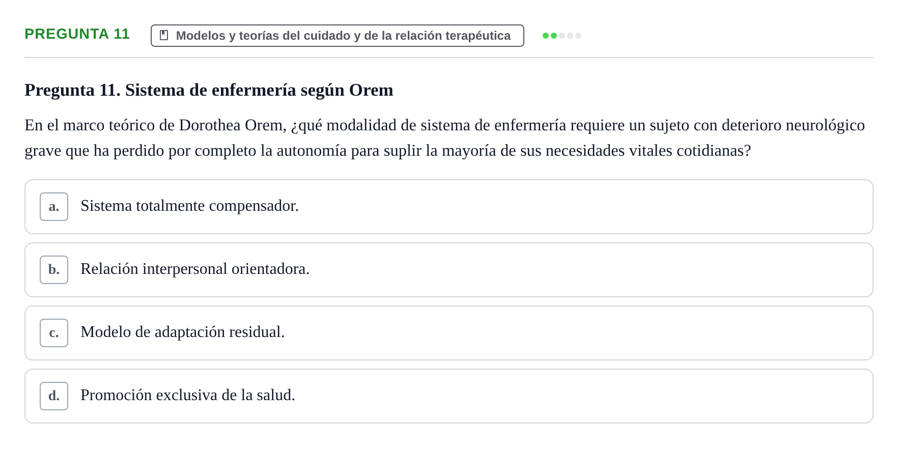 Enunciado: Pregunta 11