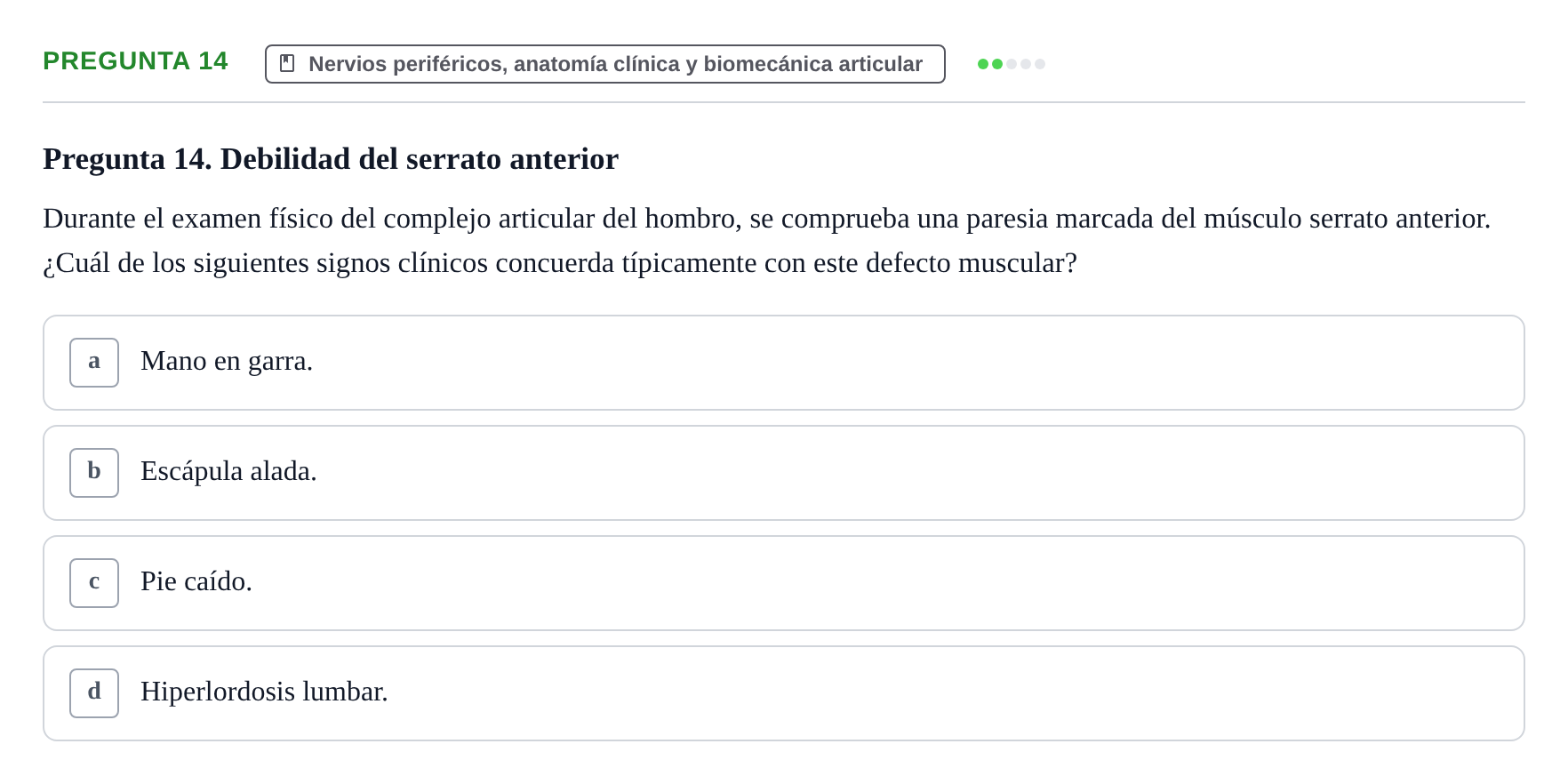 Enunciado: Pregunta 14