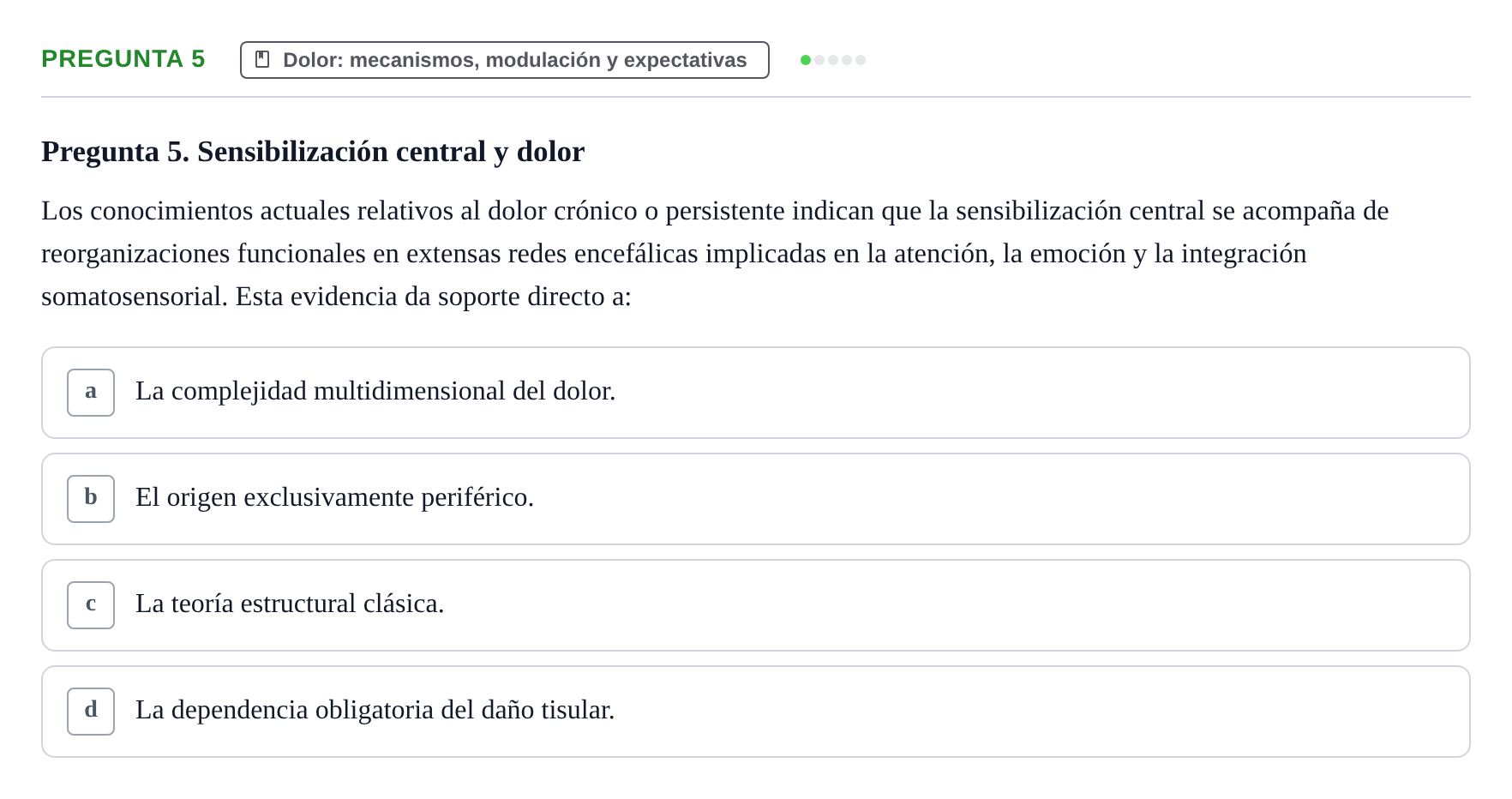 Enunciado: Pregunta 5