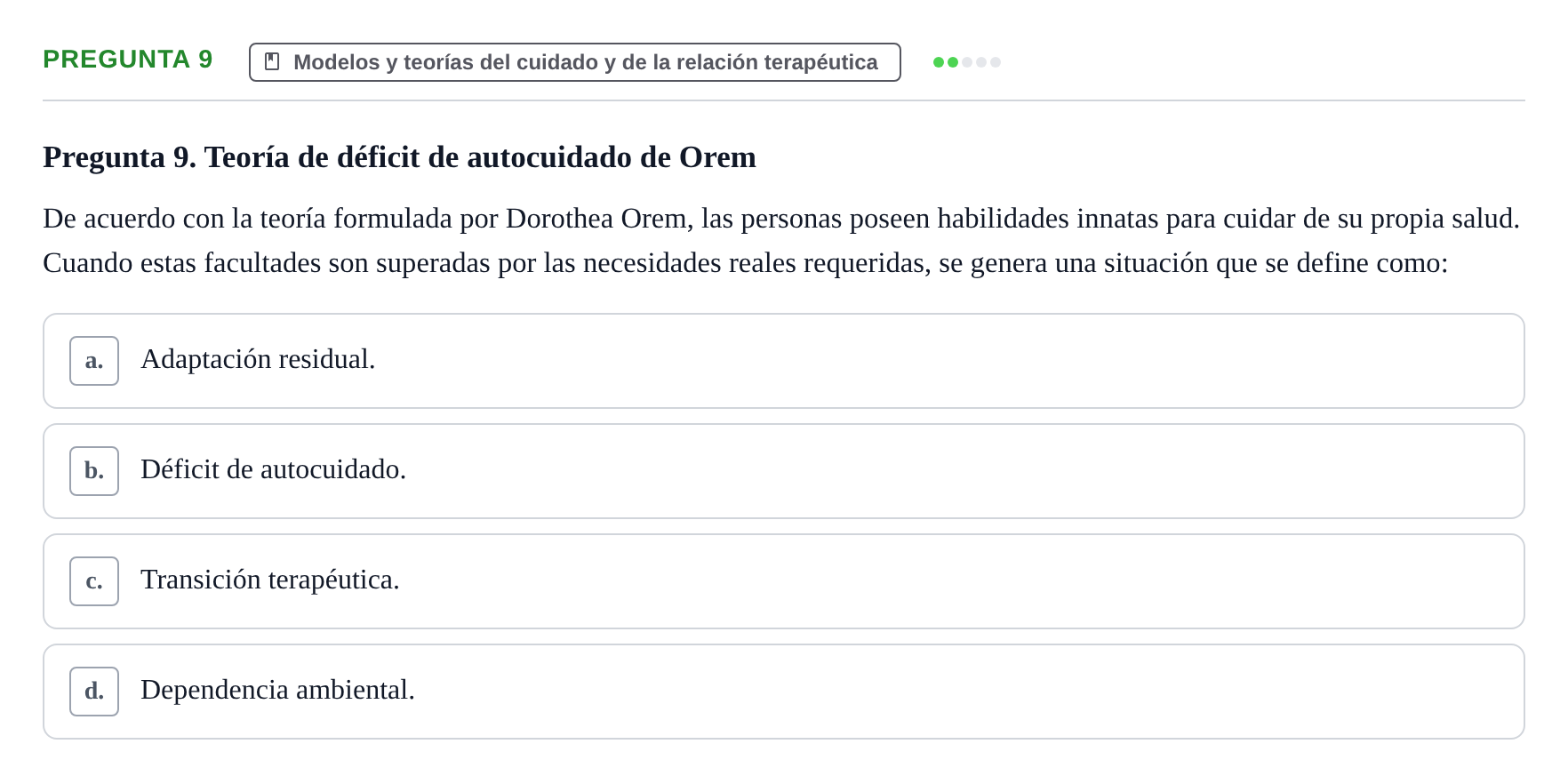 Enunciado: Pregunta 9