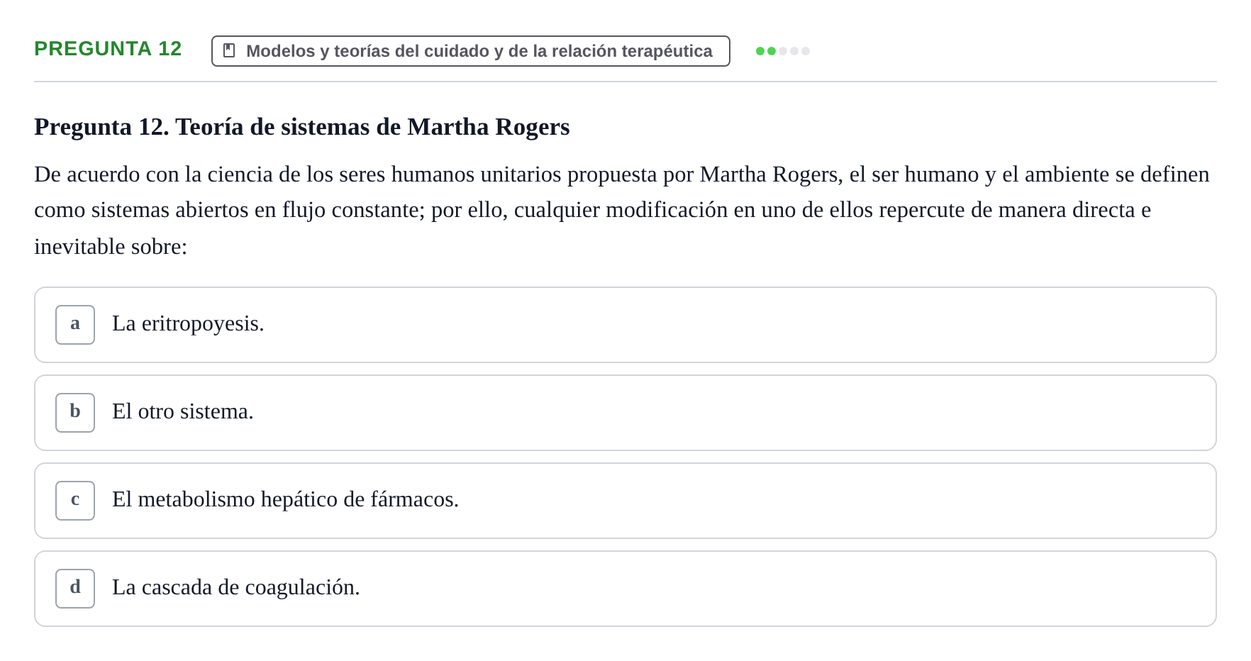 Enunciado: Pregunta 12