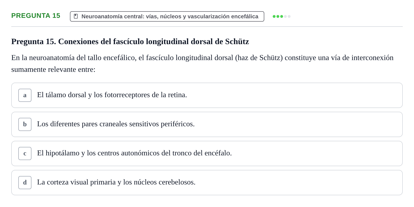 Enunciado: Pregunta 15