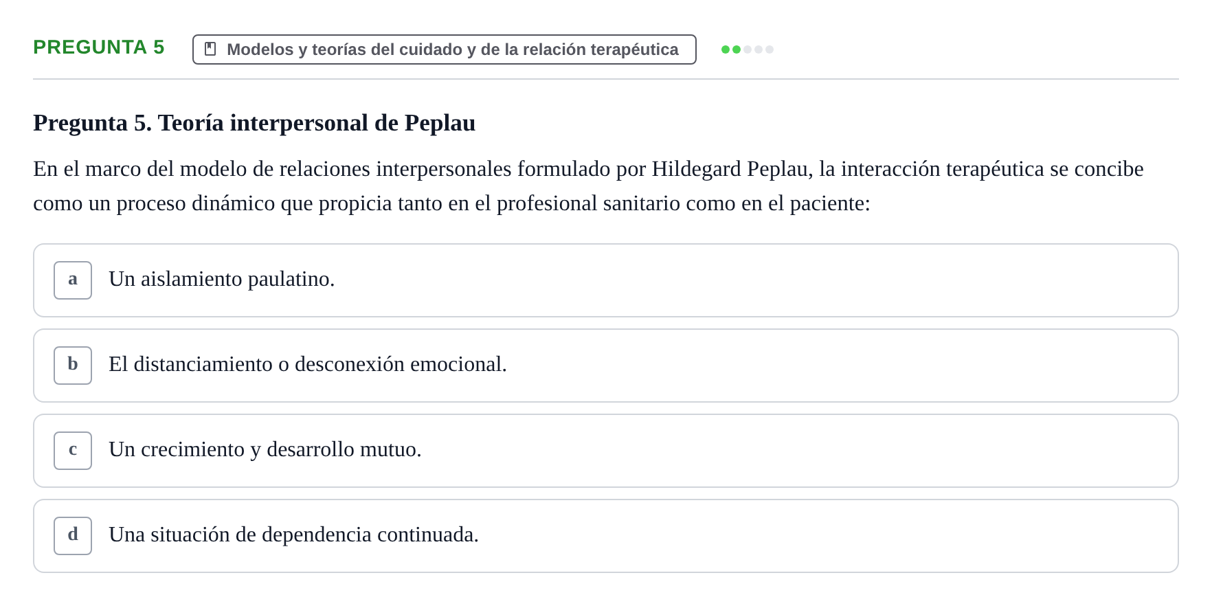 Enunciado: Pregunta 5