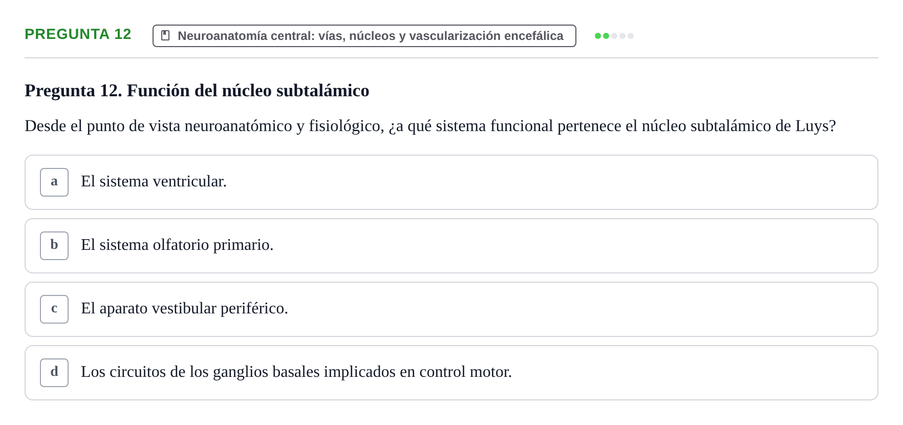 Enunciado: Pregunta 12