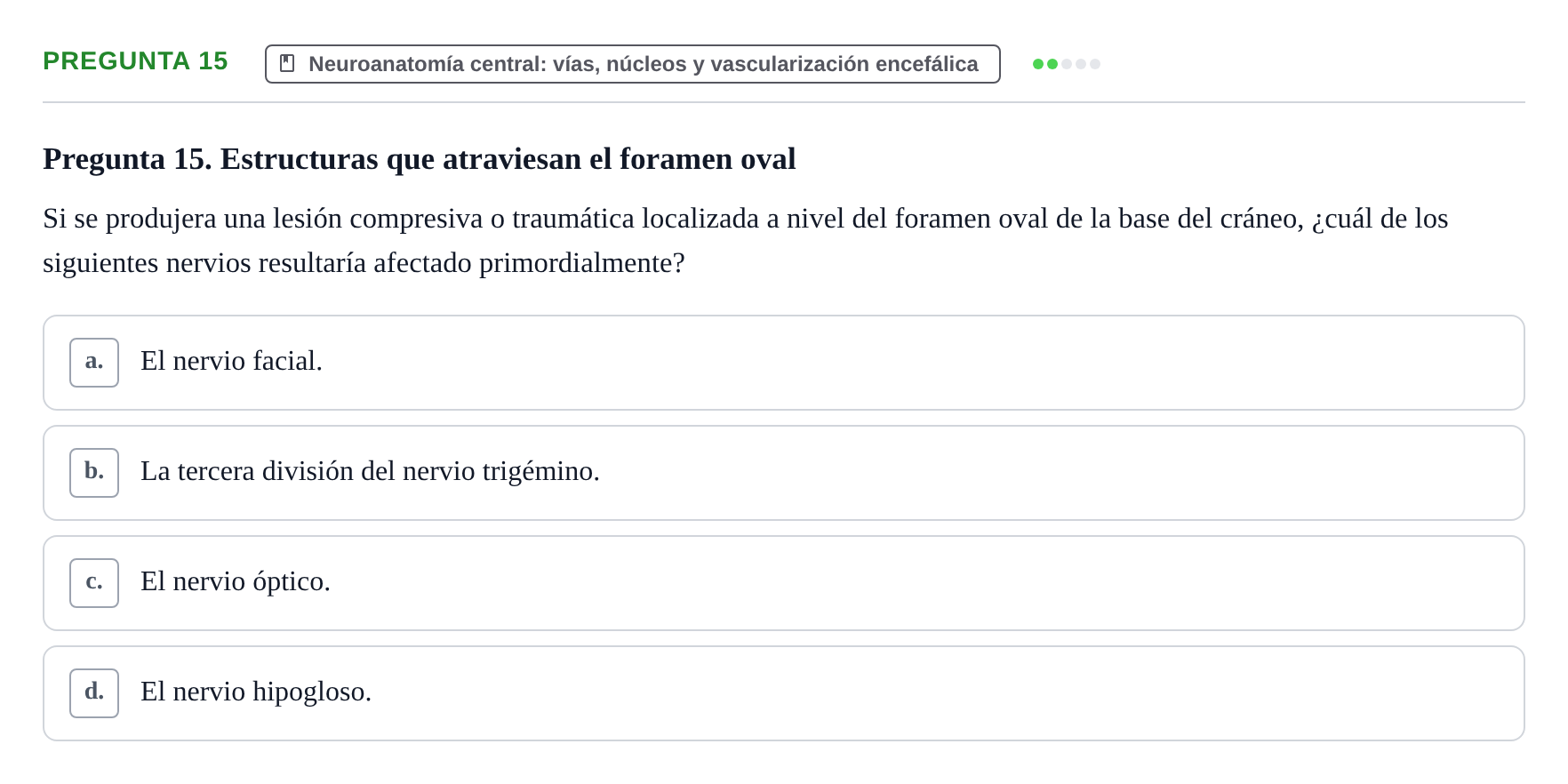 Enunciado: Pregunta 15