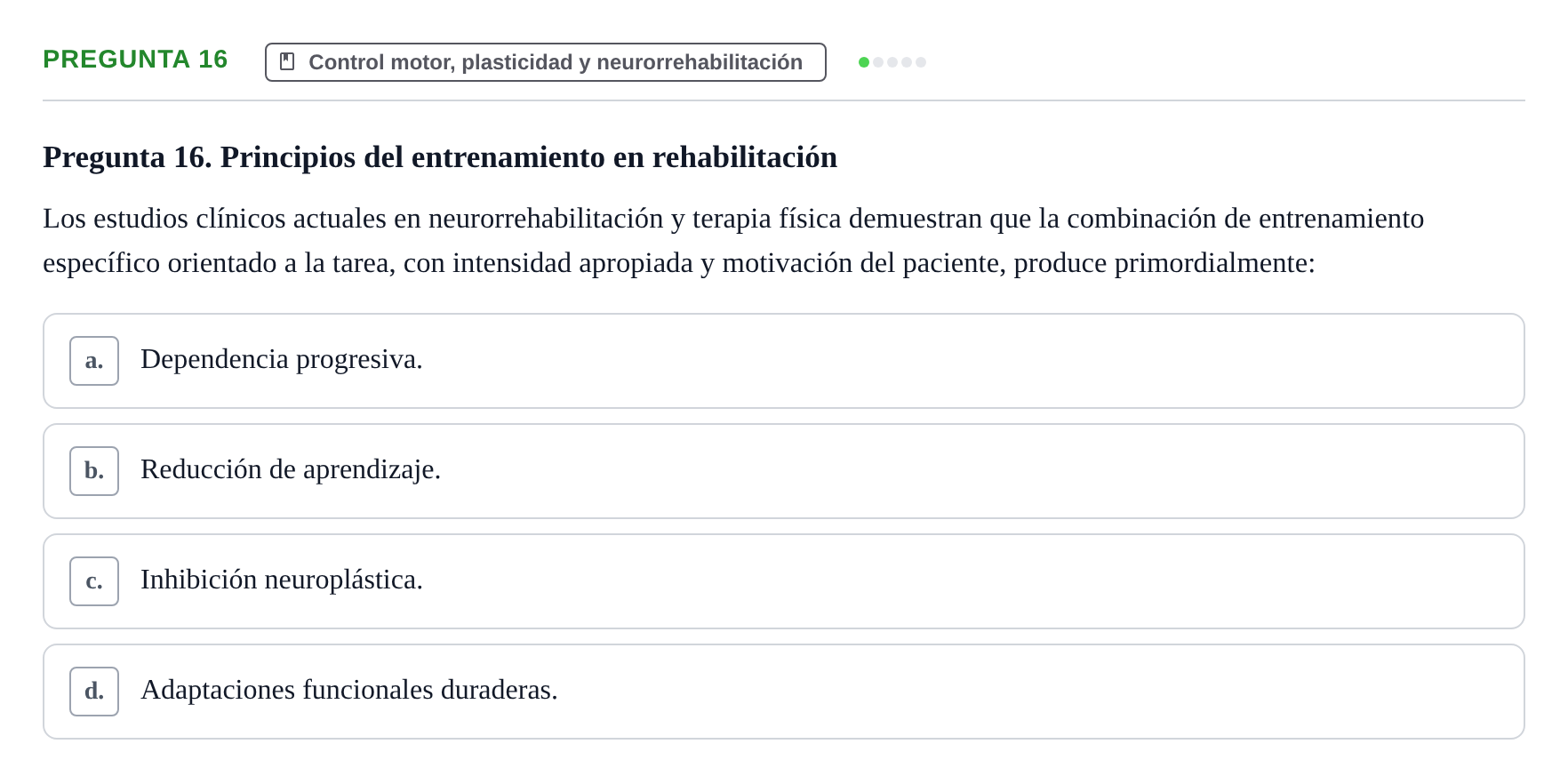 Enunciado: Pregunta 16