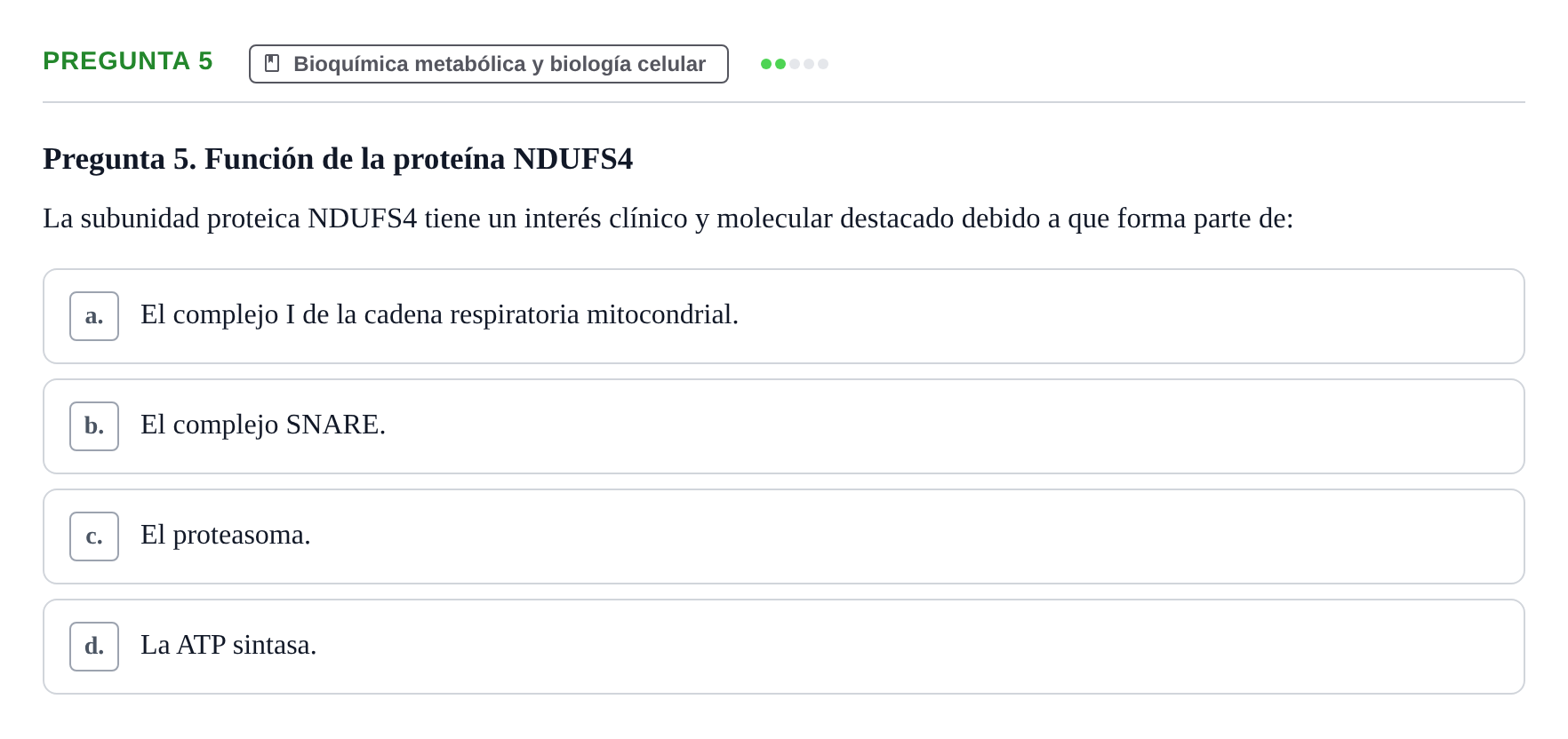 Enunciado: Pregunta 5