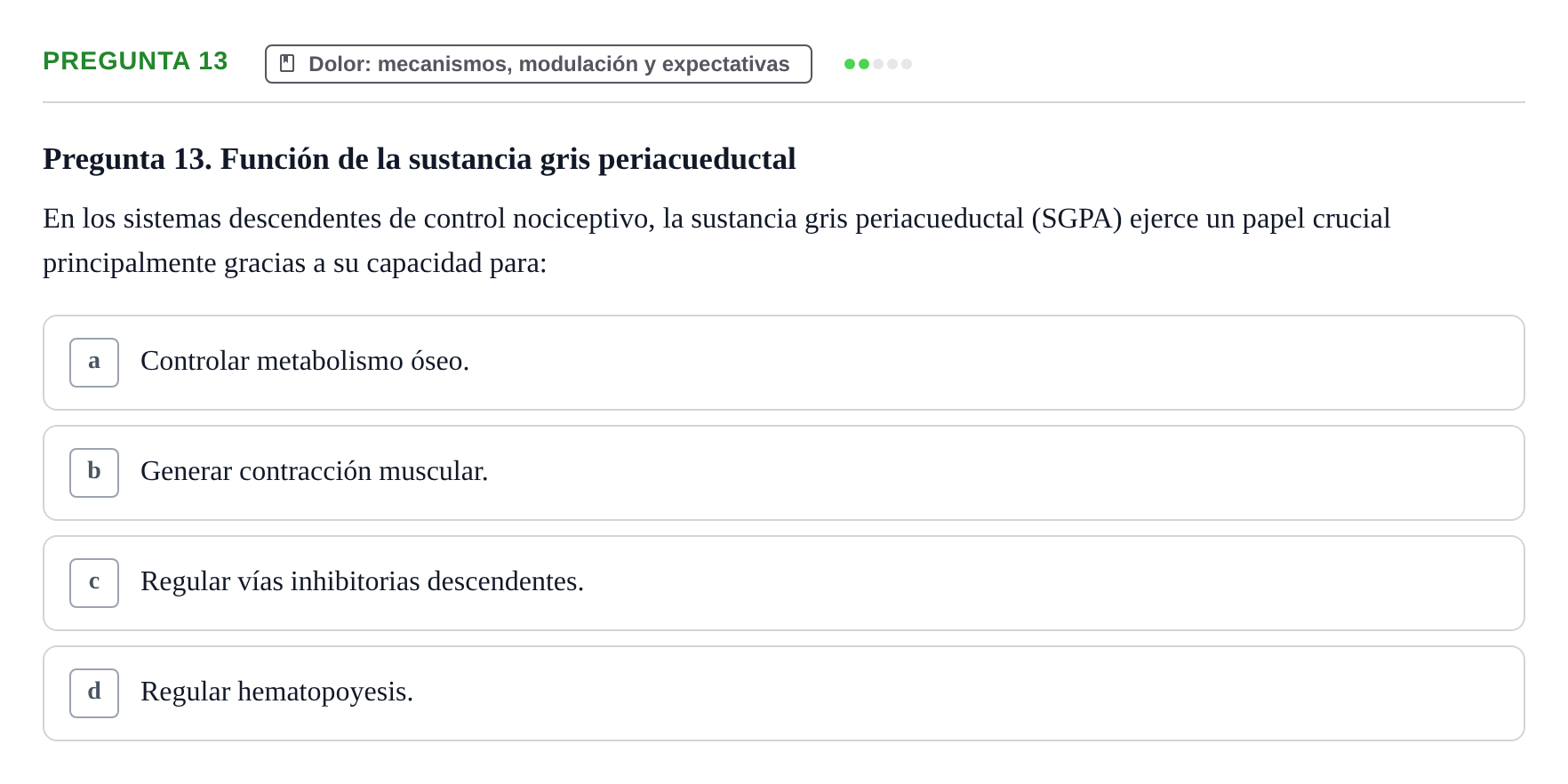 Enunciado: Pregunta 13