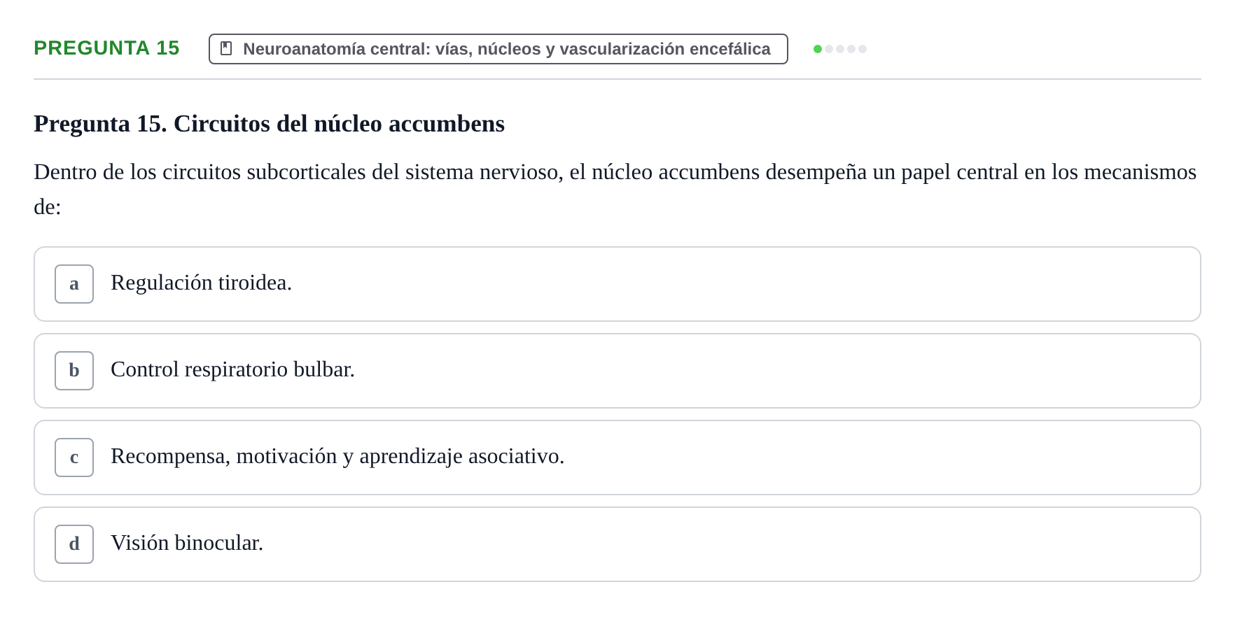 Enunciado: Pregunta 15