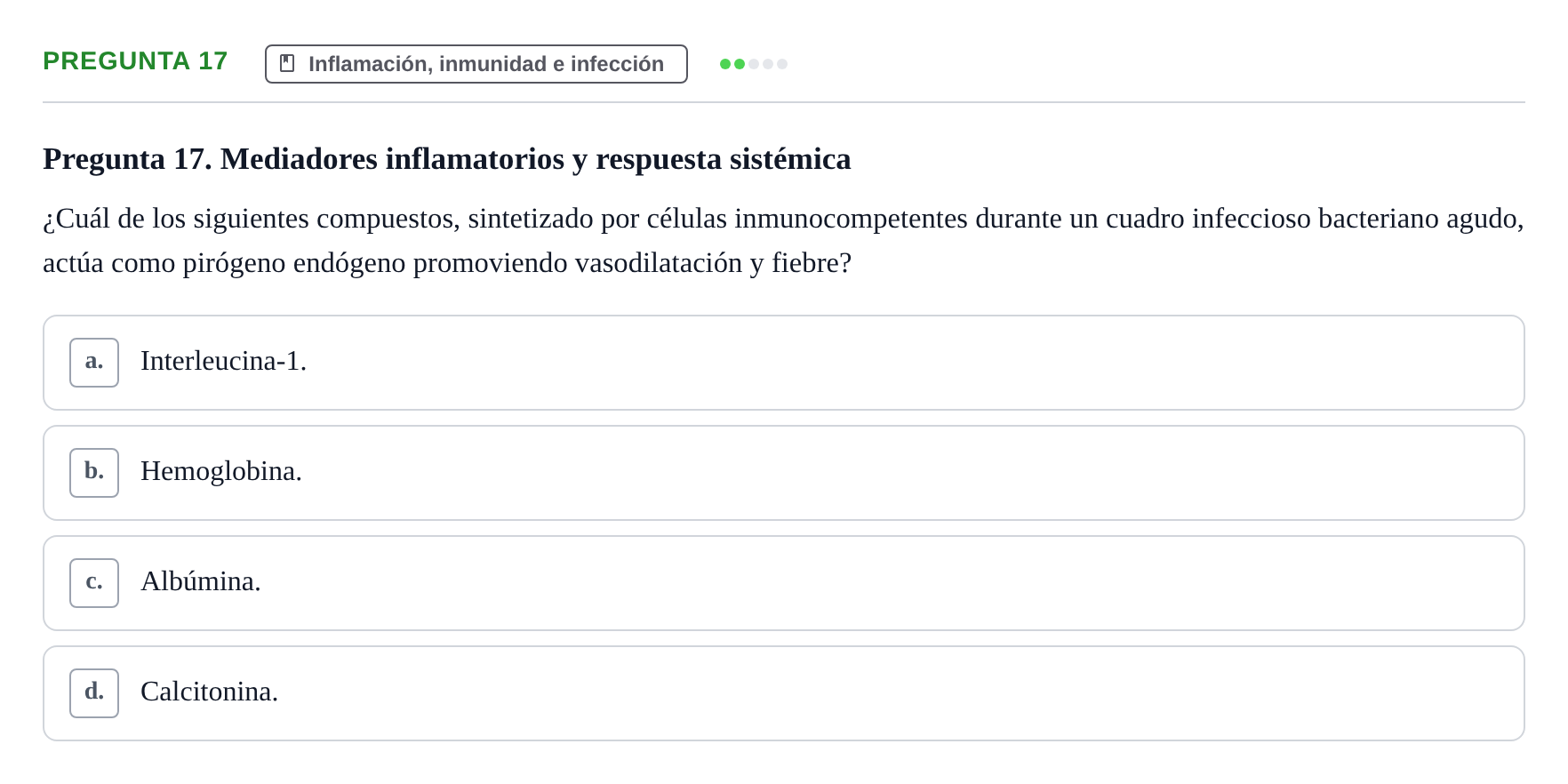 Enunciado: Pregunta 17