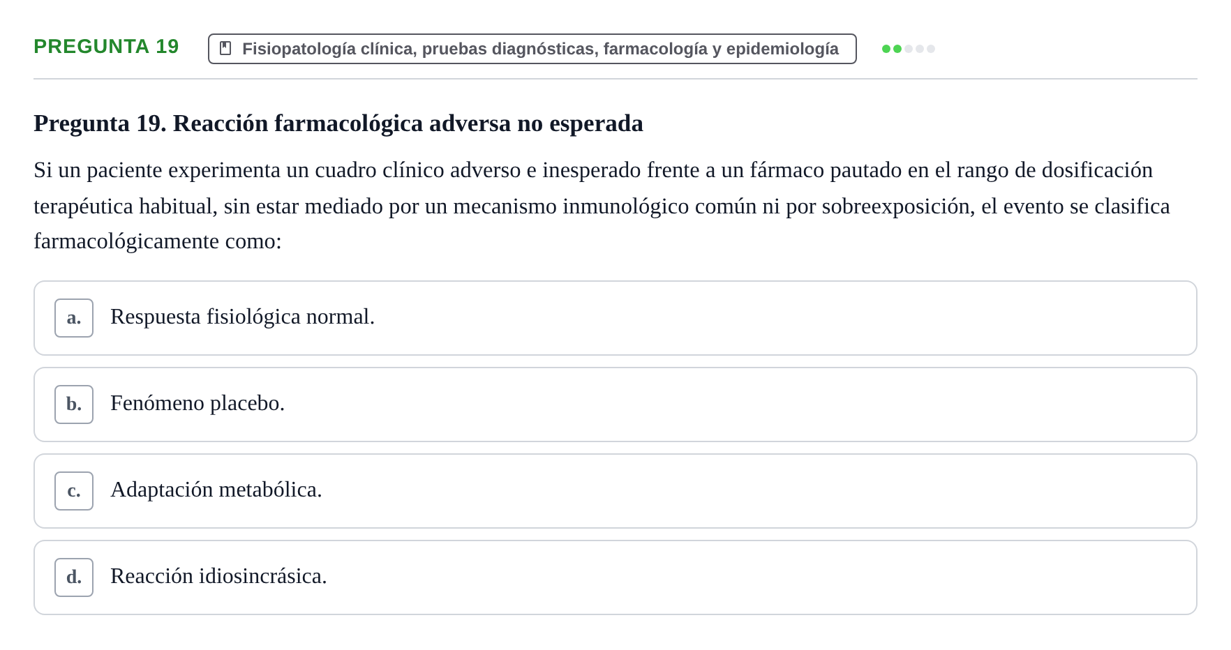 Enunciado: Pregunta 19