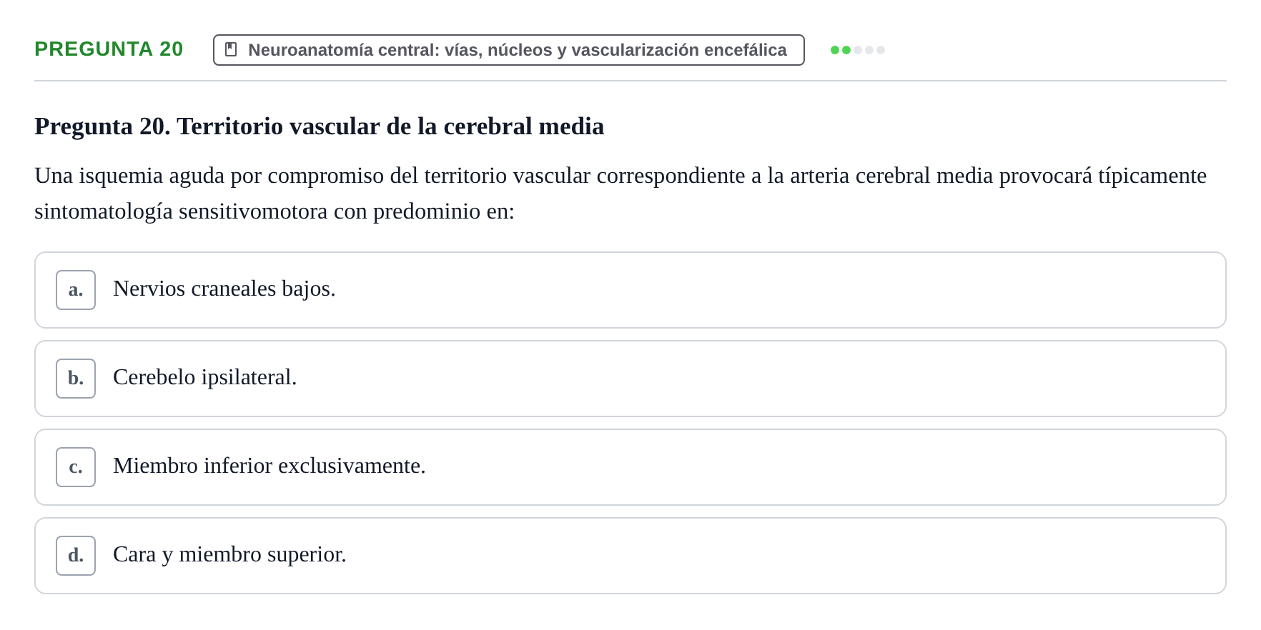 Enunciado: Pregunta 20
