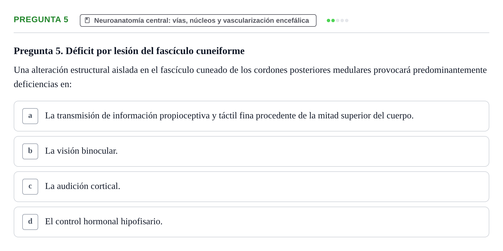 Enunciado: Pregunta 5