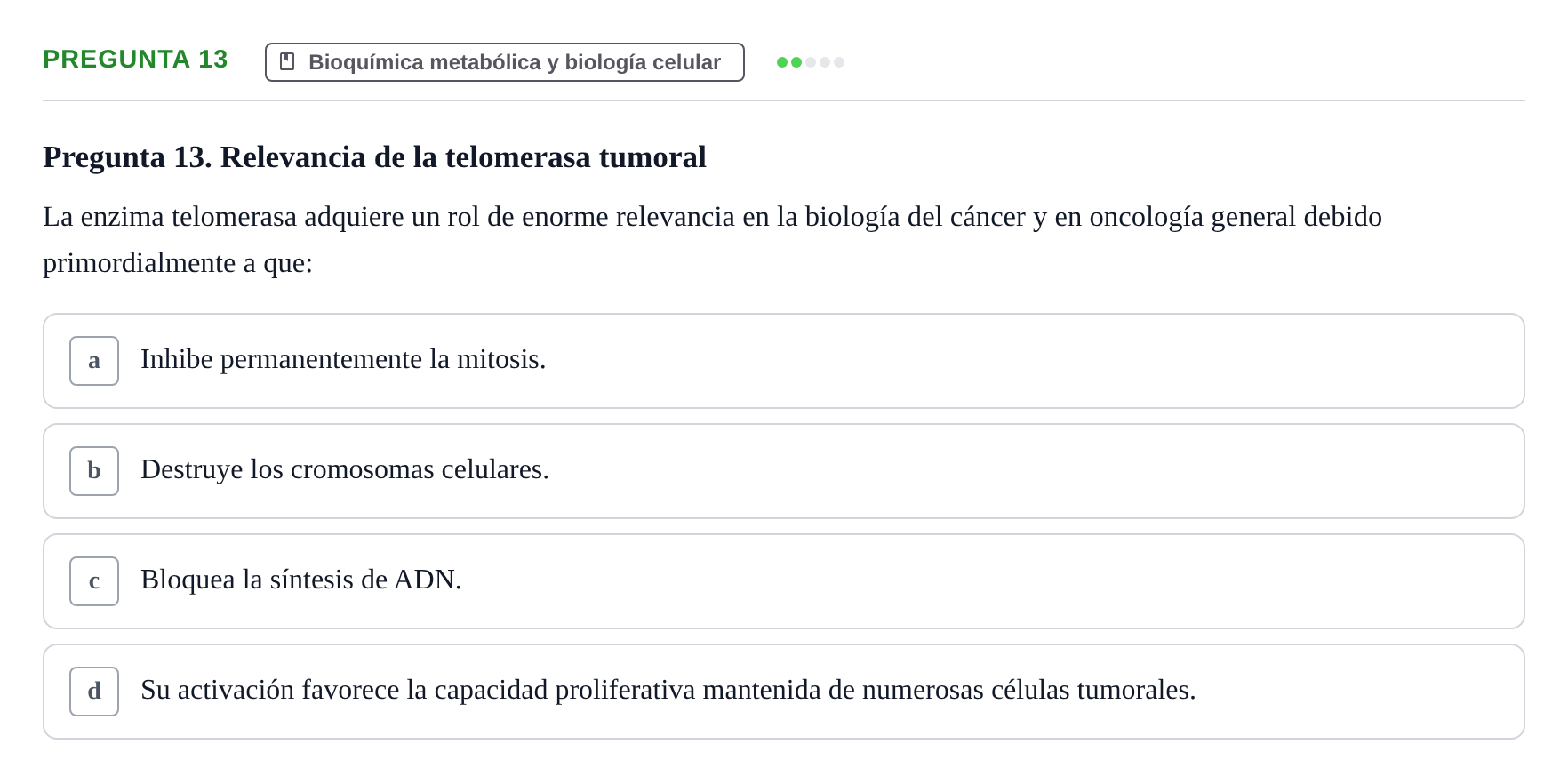Enunciado: Pregunta 13