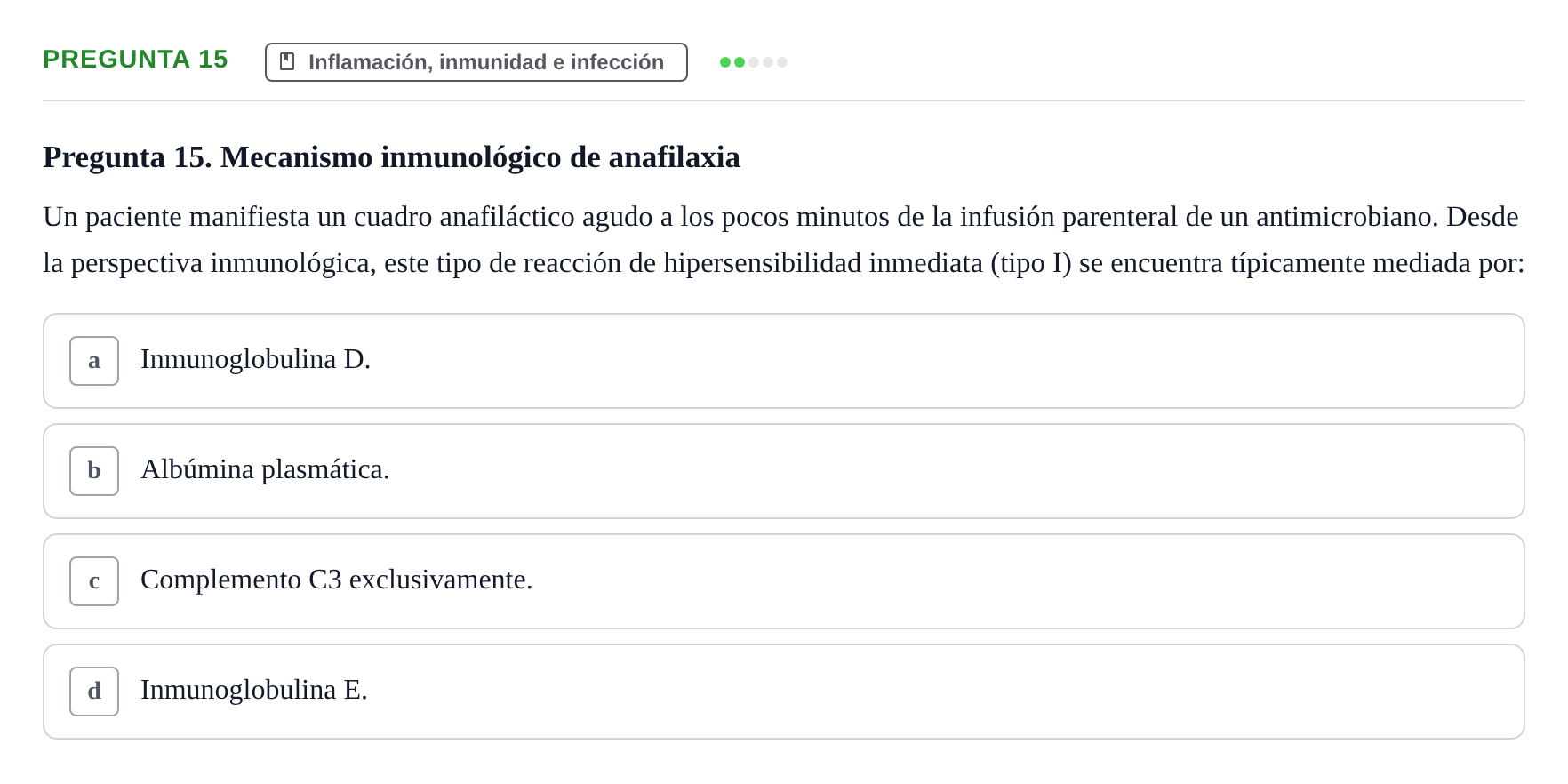 Enunciado: Pregunta 15