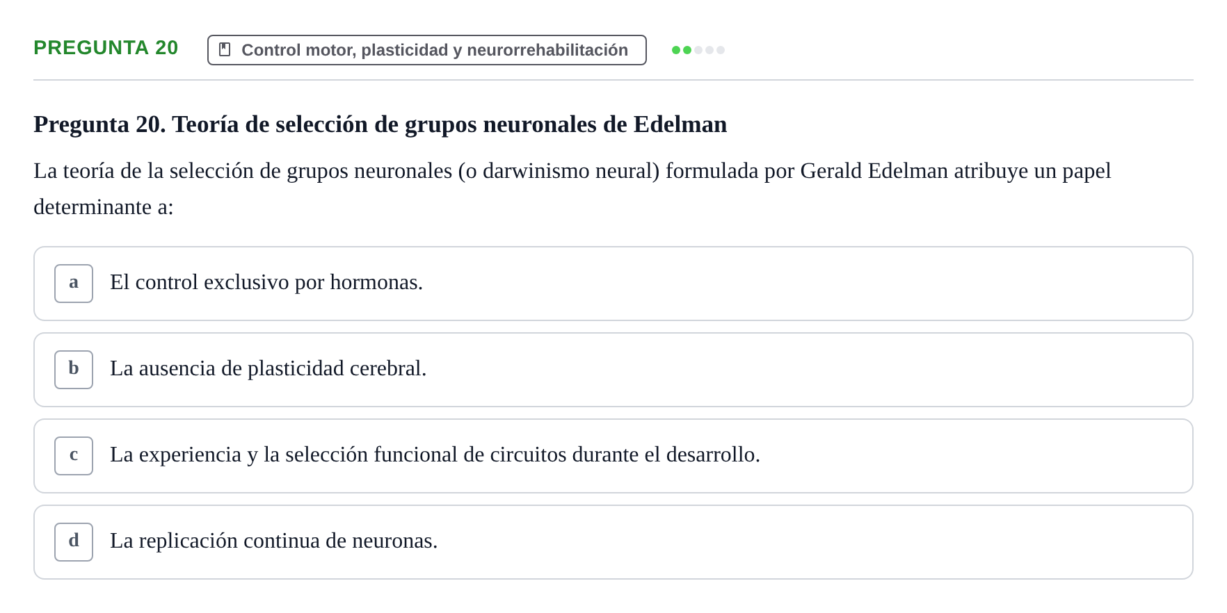 Enunciado: Pregunta 20