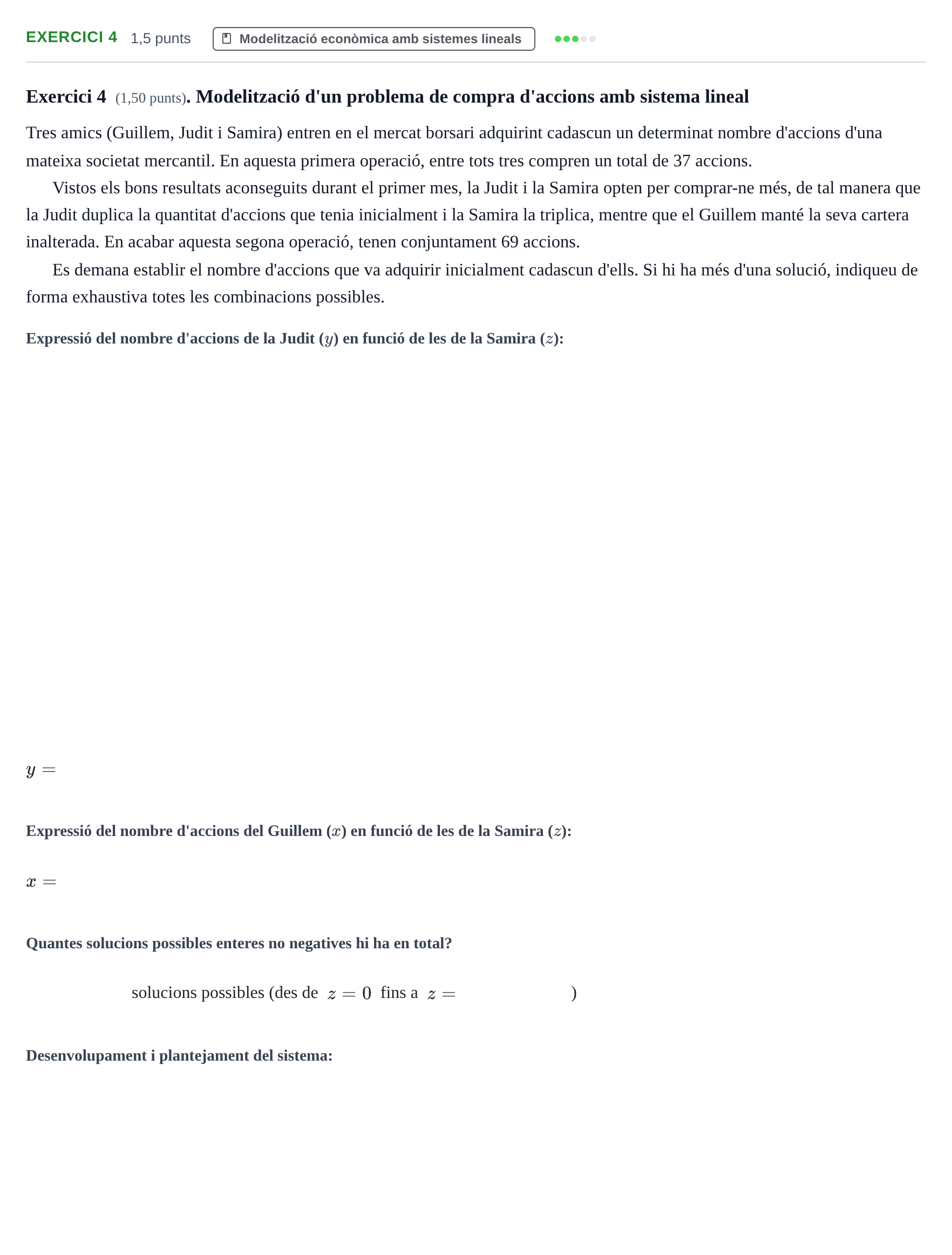 Enunciado: Exercici 4 · Matemáticas Empresariales UDL 2018