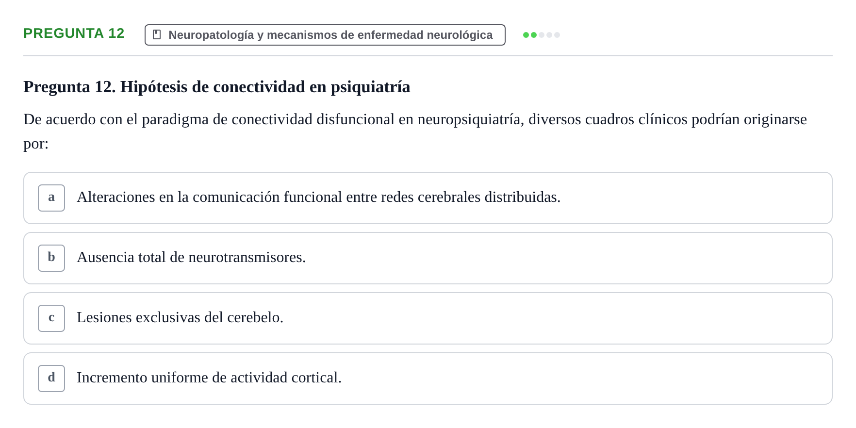 Enunciado: Pregunta 12