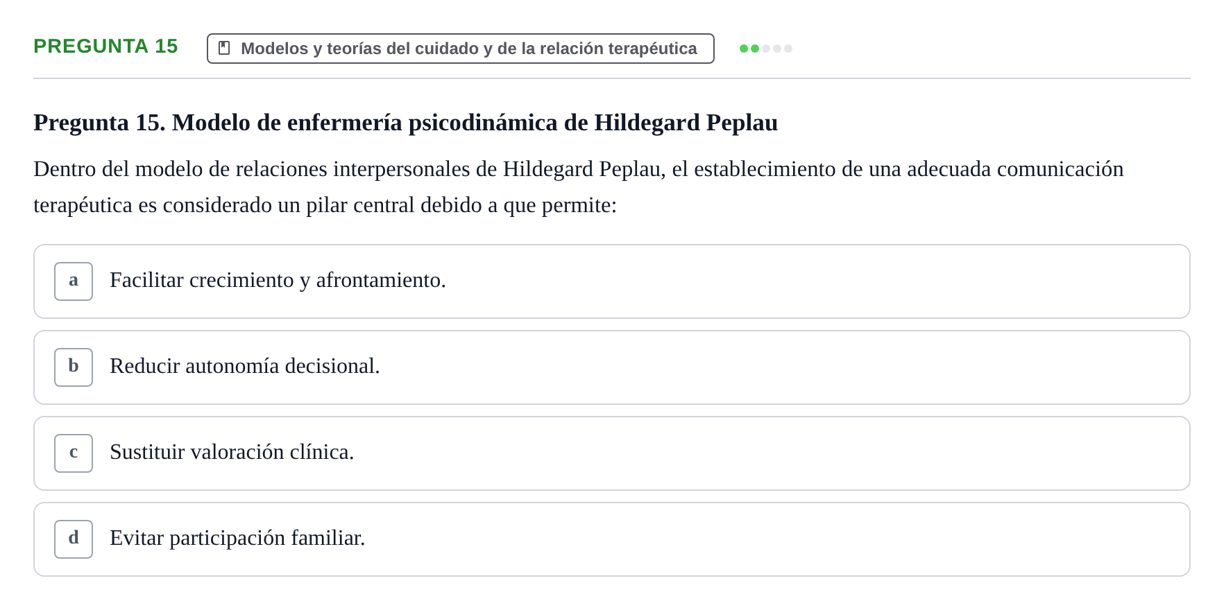Enunciado: Pregunta 15