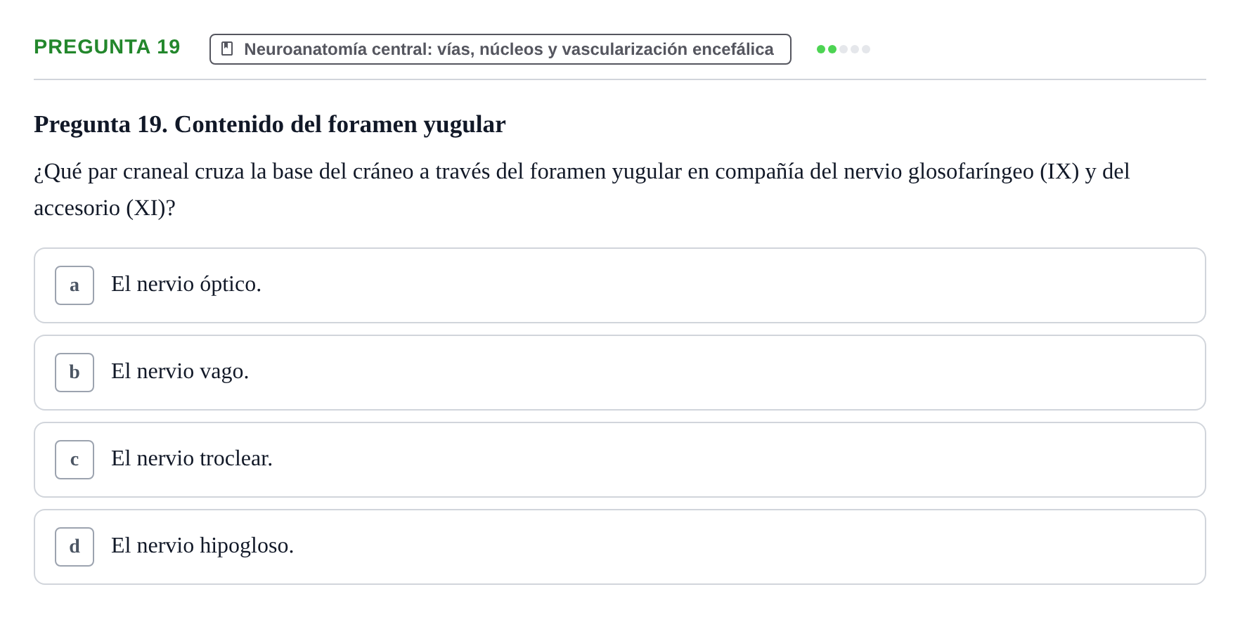 Enunciado: Pregunta 19