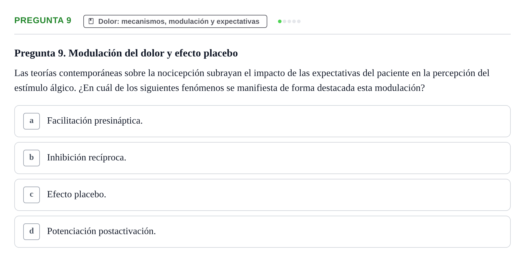 Enunciado: Pregunta 9