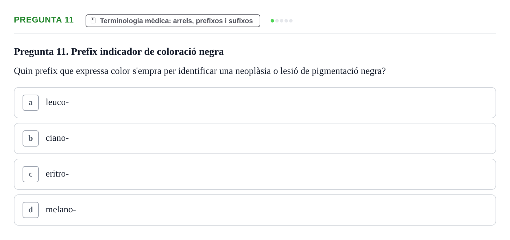Enunciado: Pregunta 11 · Introducció a les Ciències de la Salut UAB Exemples