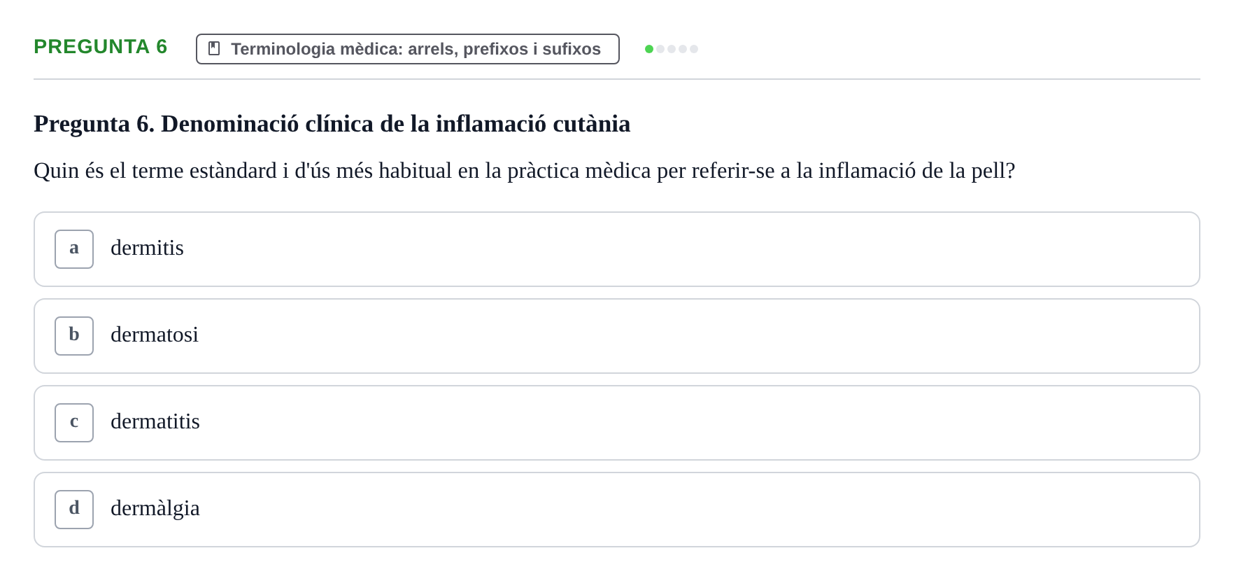 Enunciado: Pregunta 6 · Introducció a les Ciències de la Salut UAB Exemples