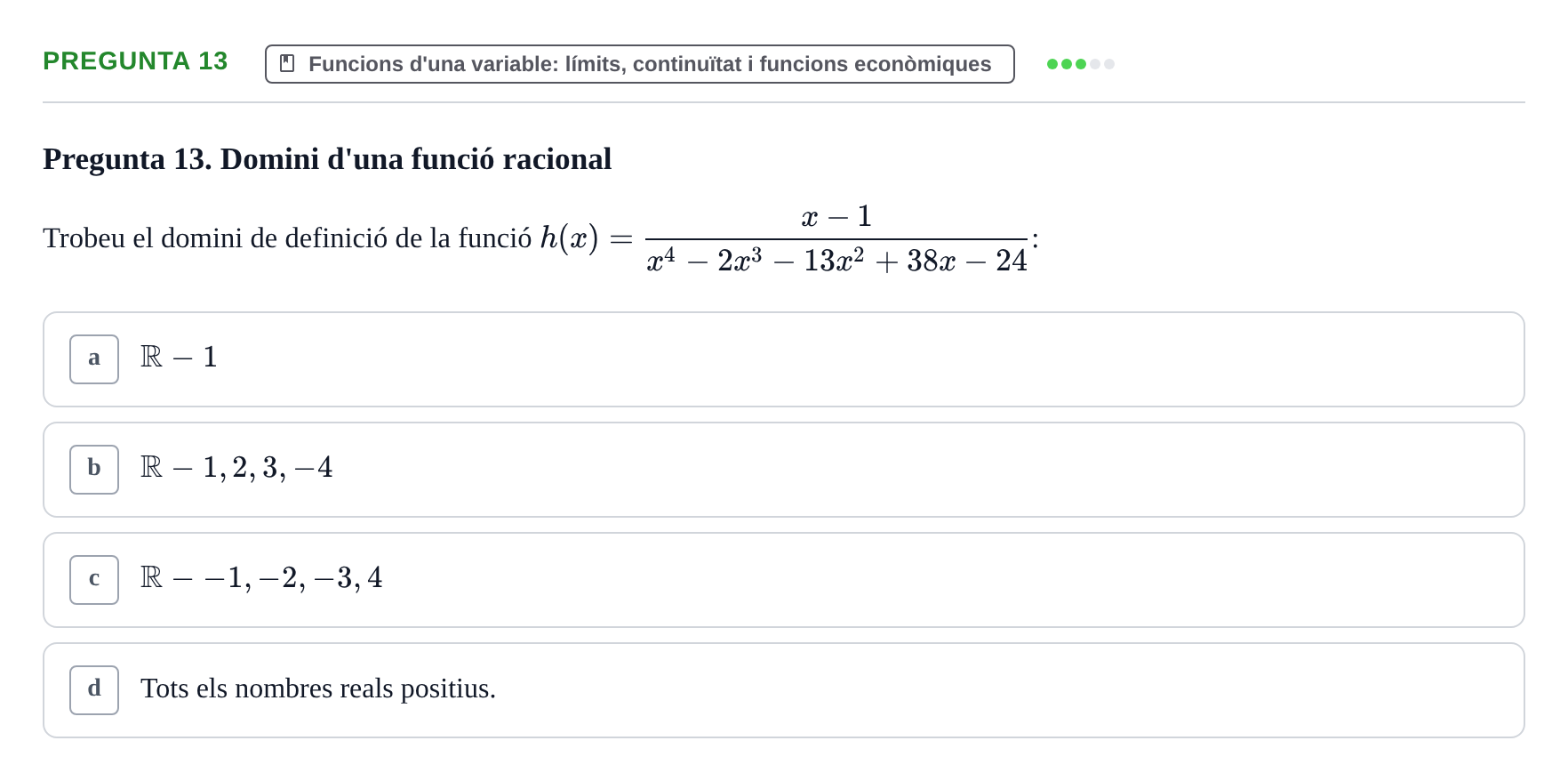 Enunciado: Pregunta 13 · Matemáticas Empresariales UDL 2010