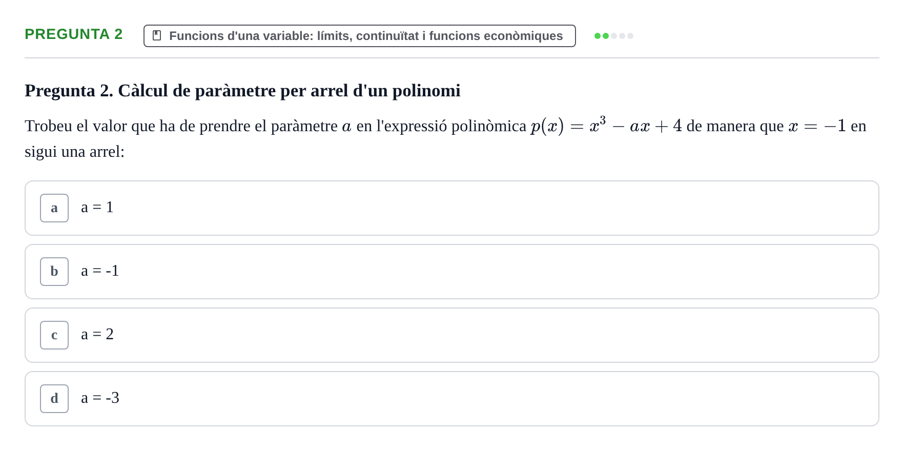 Enunciado: Pregunta 2 · Matemáticas Empresariales UDL 2010