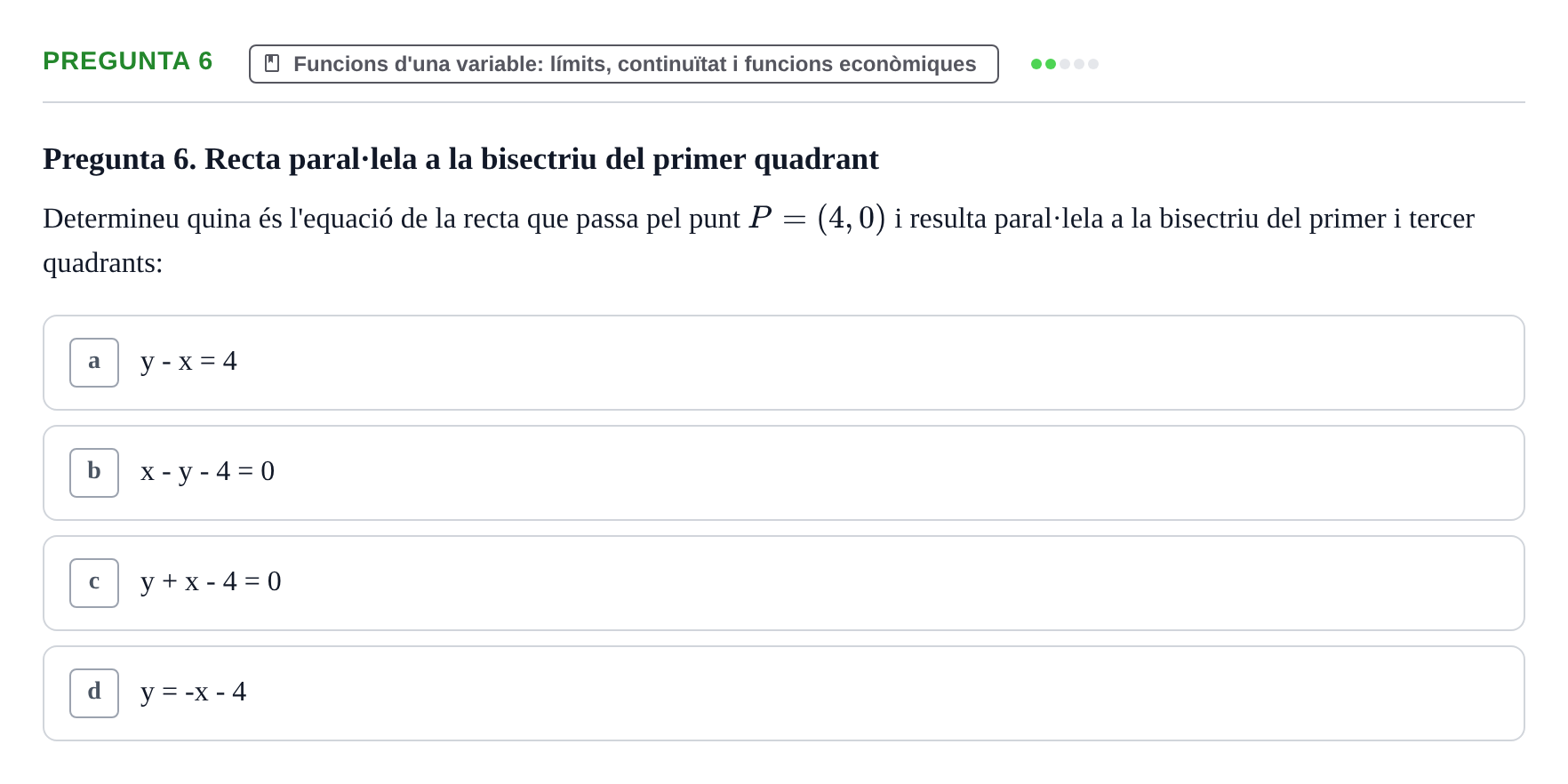Enunciado: Pregunta 6 · Matemáticas Empresariales UDL 2010