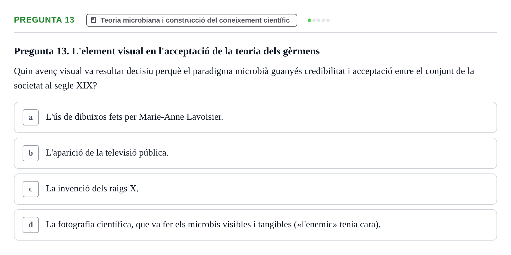 Enunciado: Pregunta 13 · Introducció a les Ciències de la Salut UAB Exemples