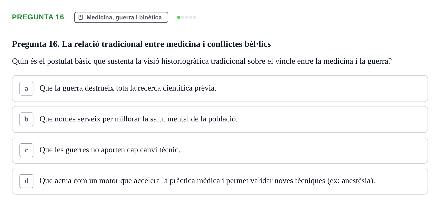 Enunciado: Pregunta 16 · Introducció a les Ciències de la Salut UAB Exemples