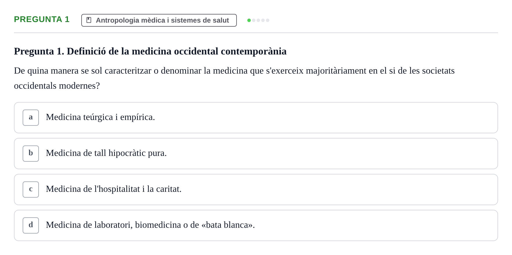 Enunciado: Pregunta 1 · Introducció a les Ciències de la Salut UAB Exemples