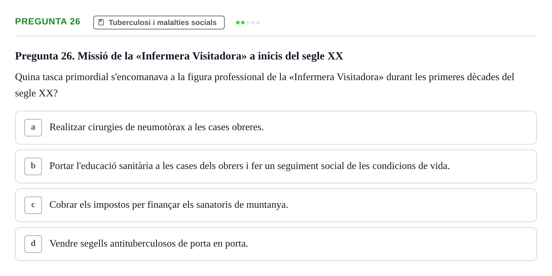 Enunciado: Pregunta 26 · Introducció a les Ciències de la Salut UAB Exemples